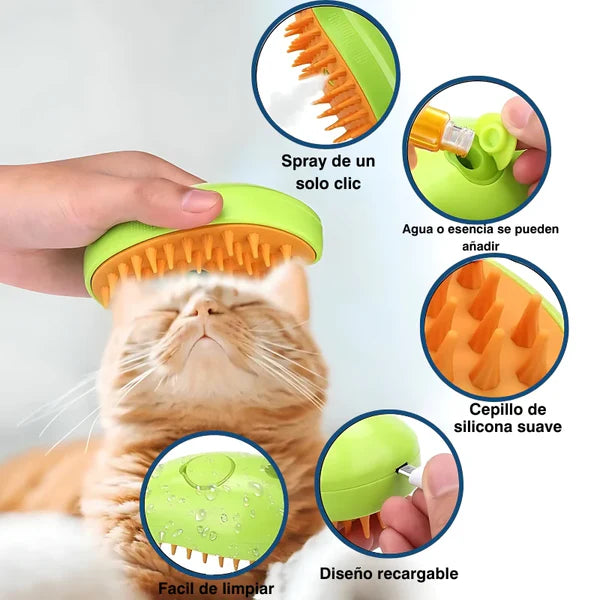 Cepillo Vaporizador para gatos y perros